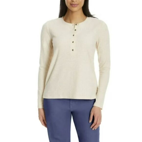 G.H. Bass & Co. Women's Cream Button Down Shirt - Picture 1 of 3